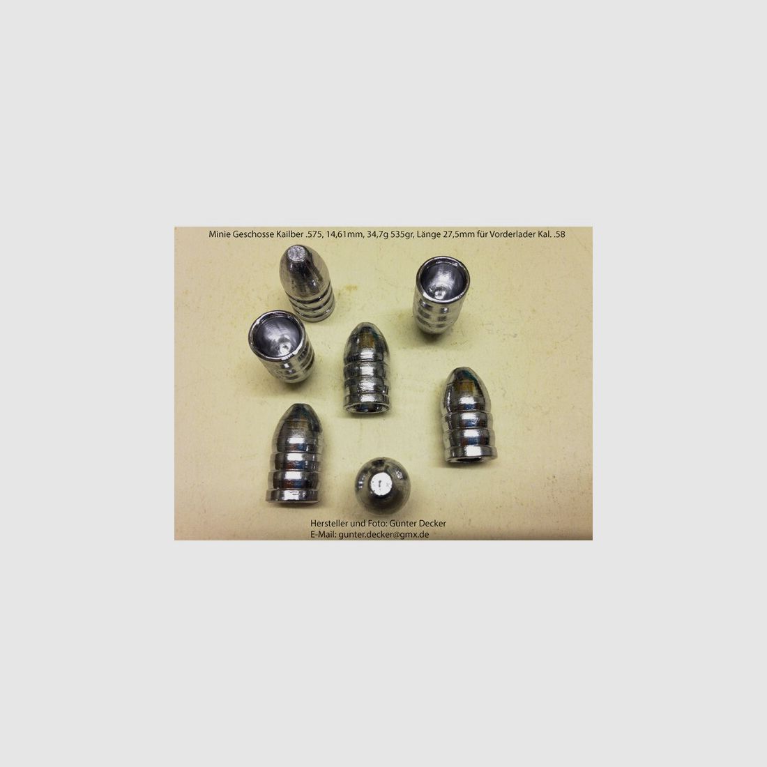 Minie Geschosse Kaliber .575 14,61mm 535gr für Vorderlader Gewehre Kaliber .58