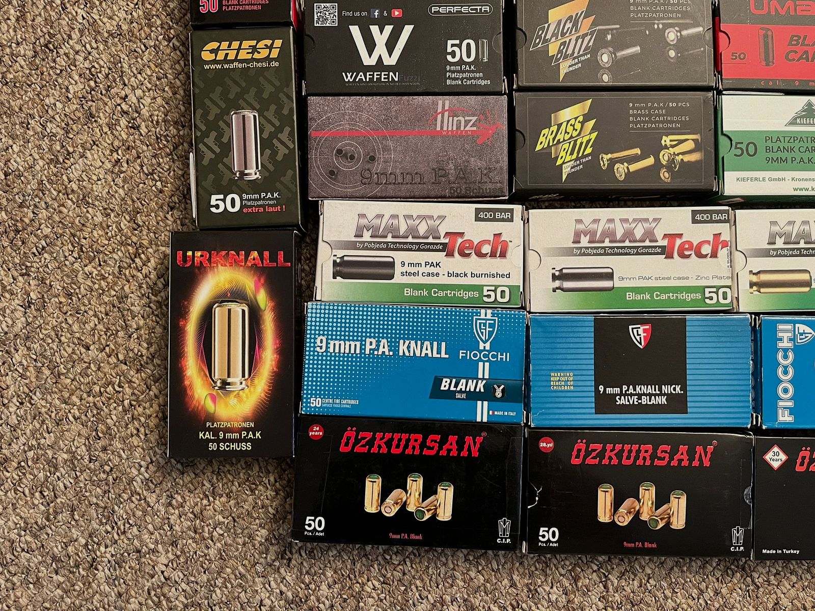 9mm PAK Platzpatronen Sammlung