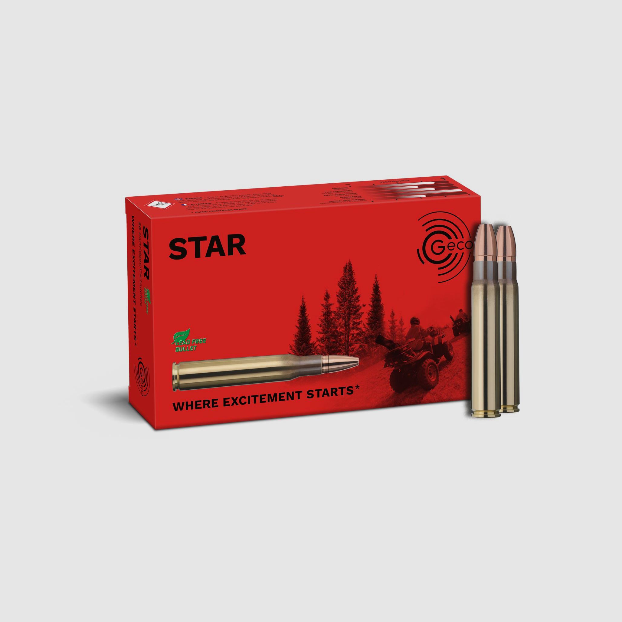GECO 9,3x62 Star 16,2g bleifreie Büchsenpatronen