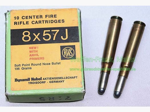 RWS (WZd.Fa.Rottweil) geweerpatronen 8x57J 12,7 g TMR