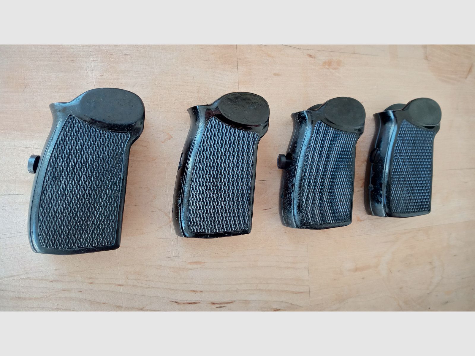 Black Bakelite grip panels for DDR police pistol-M including screw / Vintage grip for East German Makarov // 8 rounds PM 9x18