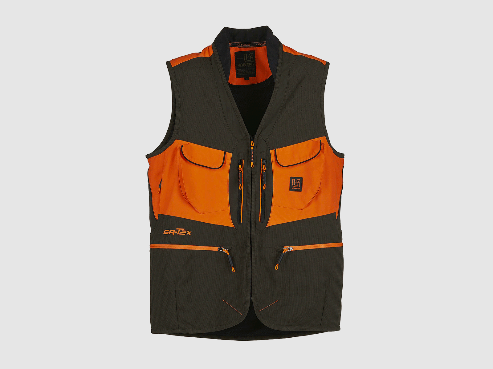 VEST – MEN – UNIVERS – ELASTICATED HUNTING VEST ALPI Green/Orange, image 1 of 4