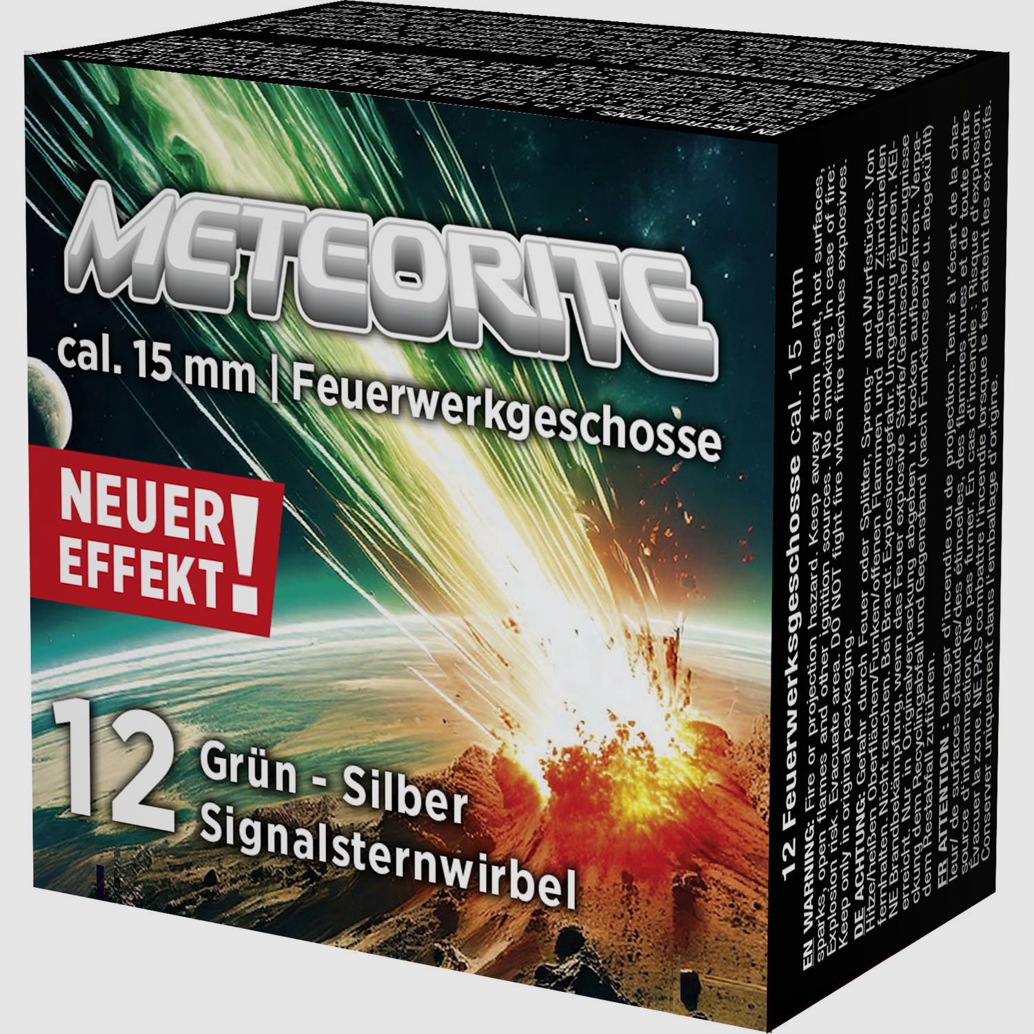 Meteorito de torbellino de señal - caja de 12 verde-plata