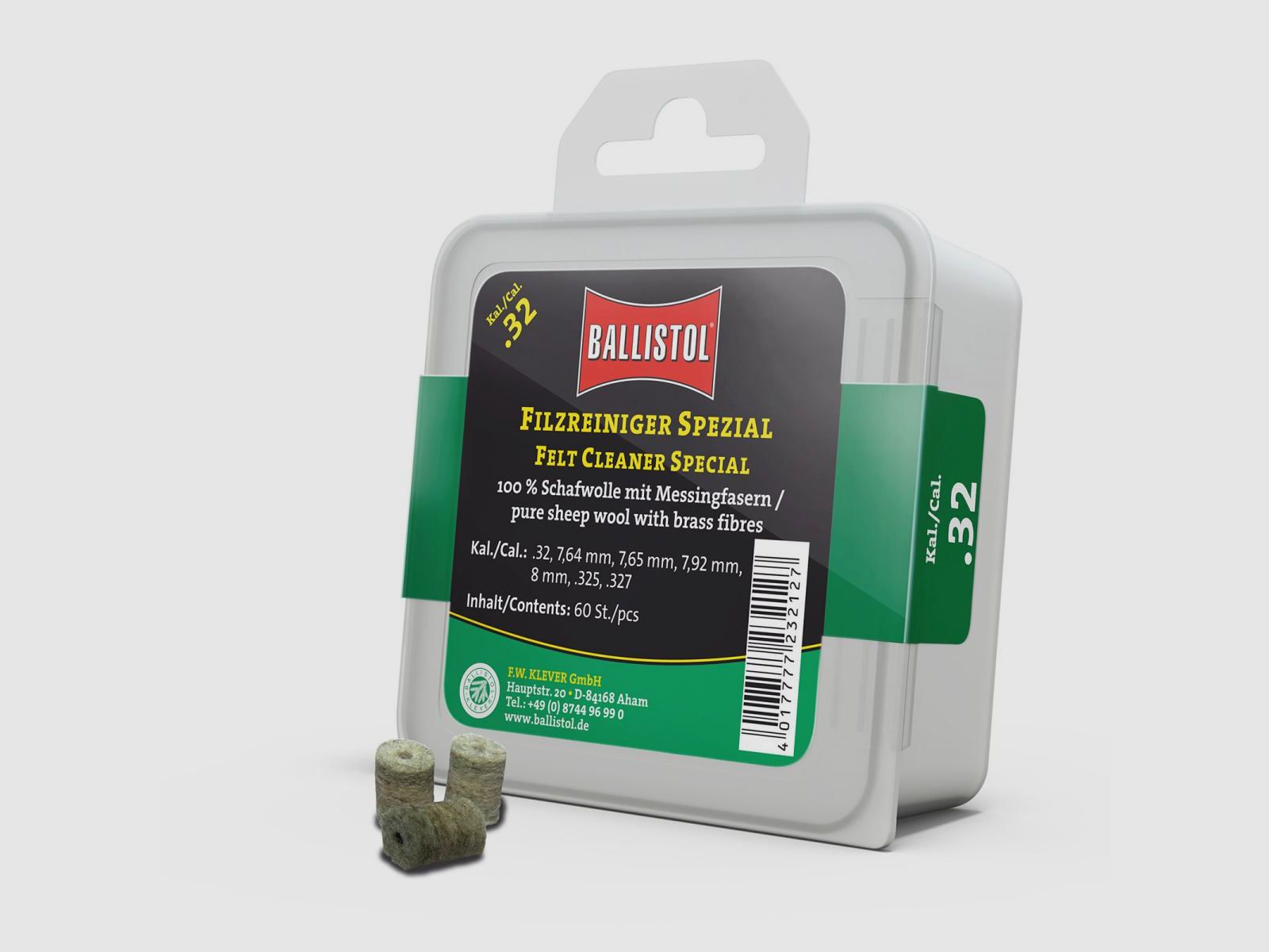 Ballistol Filzreiniger Spezial / 60 Stk. / Kal. .32
