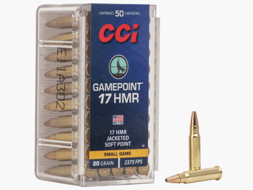 CCI .17 HMR 1,3g Jacketed Soft Point Game Point Munizioni