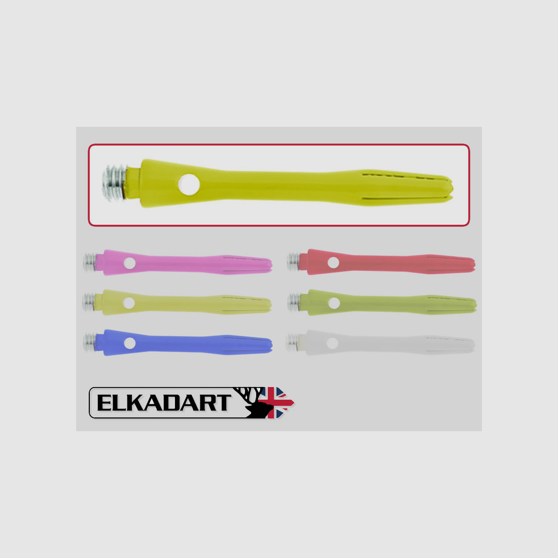 Elkadart SchĂ¤fte Alu Neon yellow GrĂ¶Ăźe S LĂ¤nge 35 mm 2Ba-Gewinde 3 StĂĽck