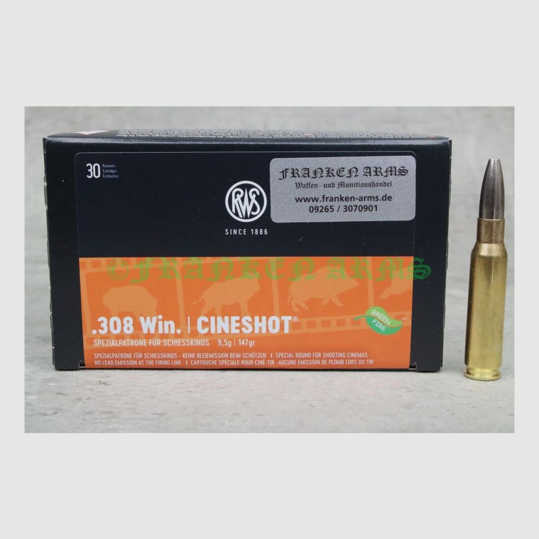 Cineshot .308 Win. 147gr. 9,5g 30 pièces Prix dégressifs