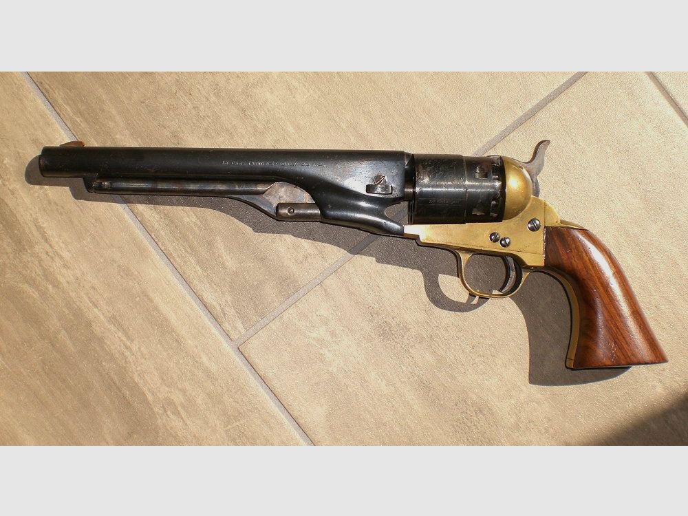 F.LLI Pietta Perpkussionsrevolver Hege Uberti Model 1860 Army, Made in Italy, Cal. 44 & Zubehör