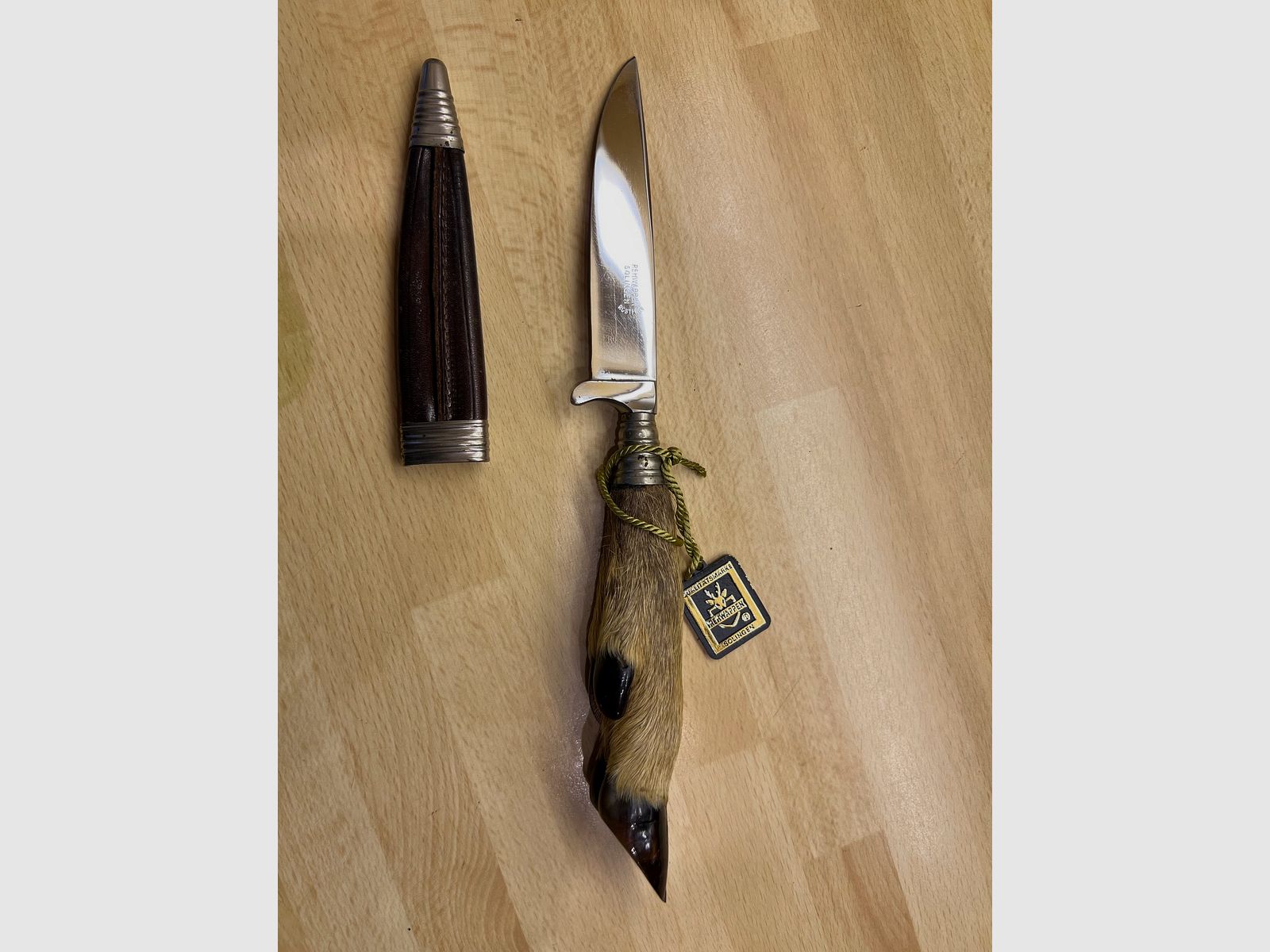 Originale Linder Jagdmesser, Qualitätsmarke Rehwappen, Solingen