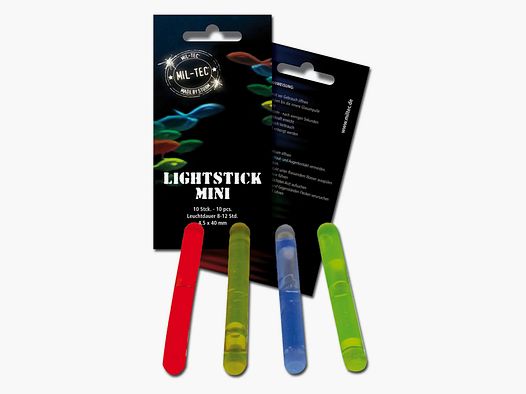 Mil-Tec Mil-Tec Mini Bâton Lumineux 10 Pièces - Rouge