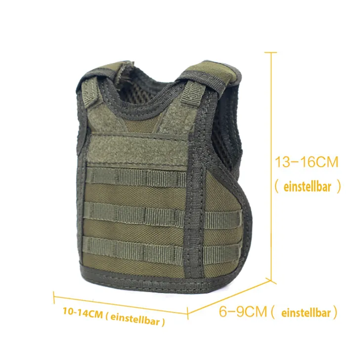 Mini beschermvest voor bierfles / wijnfles / thermosfles - Olijf, afbeelding 6 van 7