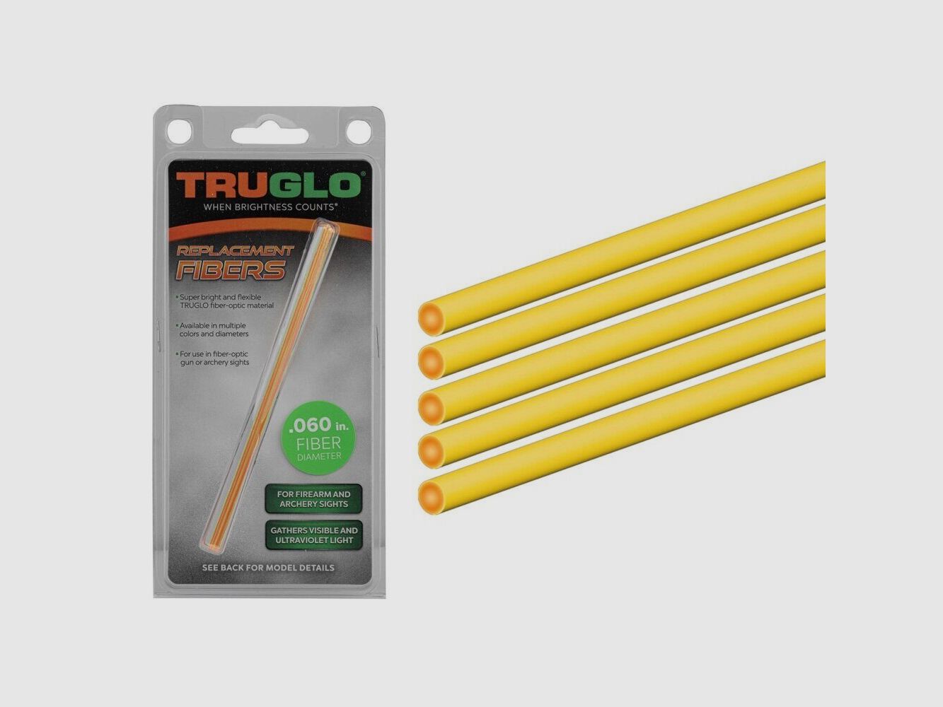 Set aus 5 fluoreszierenden bicolor Glasfasern – Truglo Durchmesser 2,5 mm, Bild 1 von 10