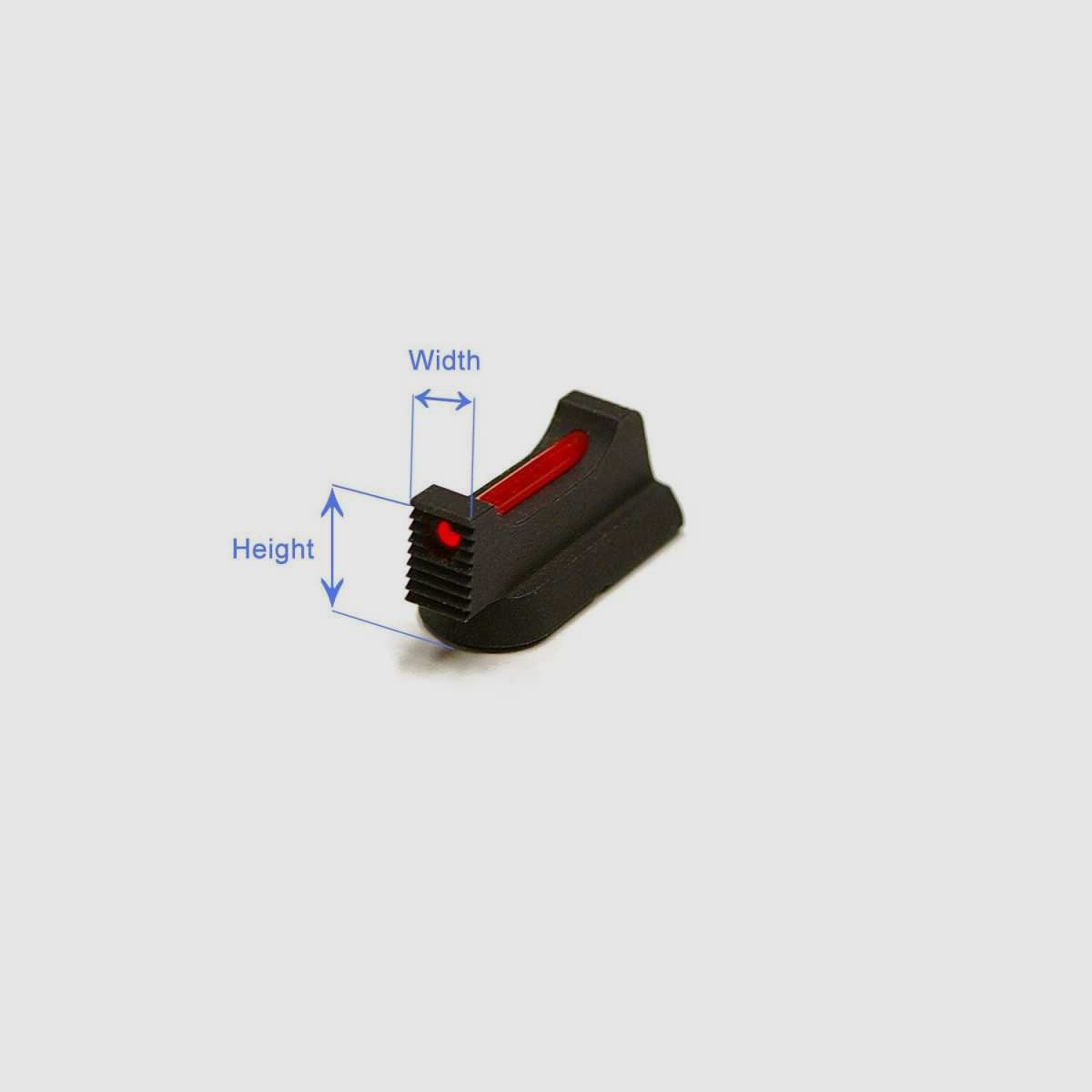 Eemann Tech Korn für CZ 75, CZ SHADOW 2, geriffelt, mit 1mm Fiber Optics Stab, Höhe: 6,0 mm, Breite: 3,0 mm, Bild 3 von 3