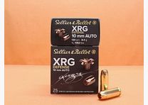 Sellier & Bellot Cartridge 10mm Auto S&B/ Sellier & Bellot 130grs HP XRG Defense Full Copper Lead-Free VE 25 Cartridges/ 8.4g Hollow Point