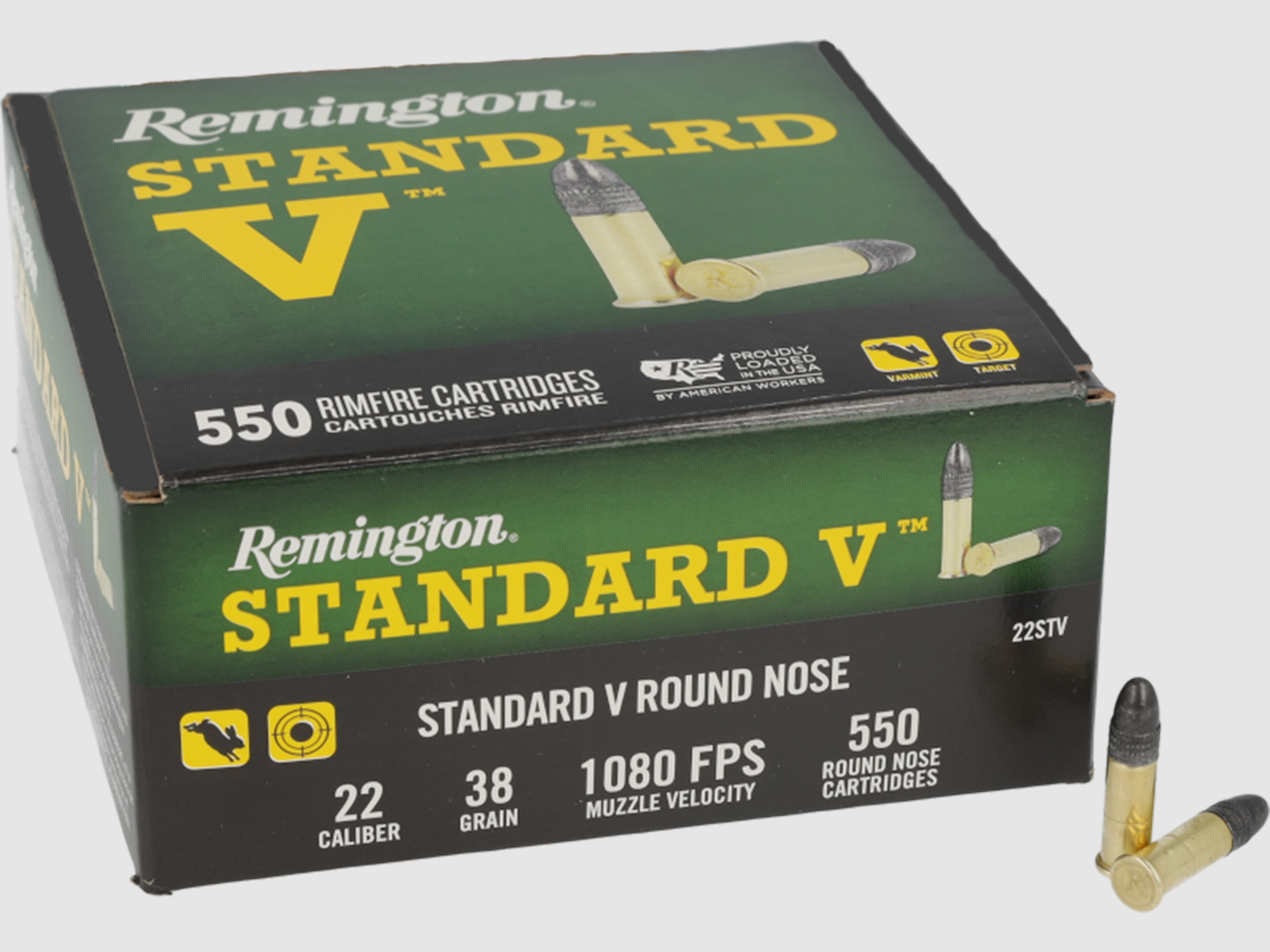 Remington .22 LR 2.46g Standard Velocity Rimfire Ammunition, box of 550