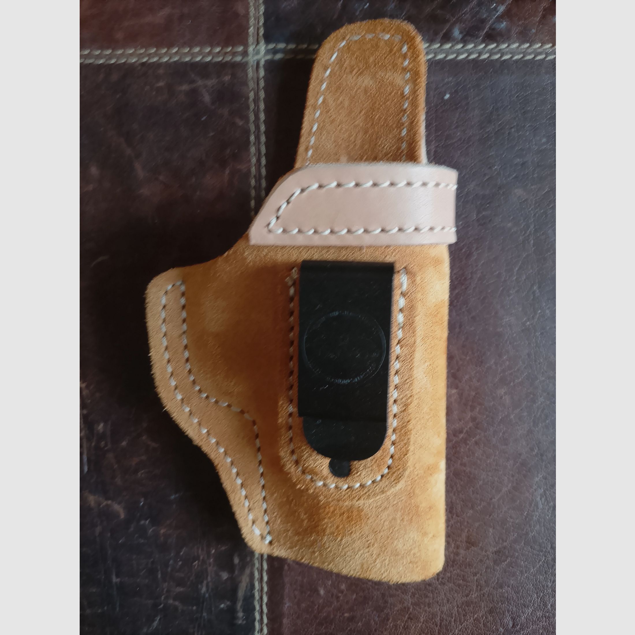 FALCO  Holster in pelle IWB in suede Open-Top CZ75 compatto P-01 senza rail
