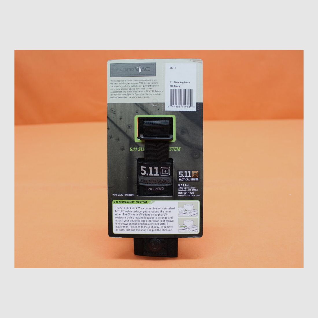 5.11 5.11 Poche à chargeur de pistolet (58711) 019 Noir Poche à chargeur pour 1 chargeur de pistolet (SlickStick System)