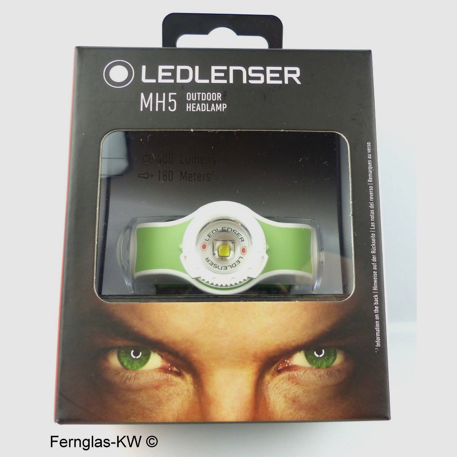 Ledlenser 501952 lampada frontale LED MH5 verde bianco 400 lumen con batteria