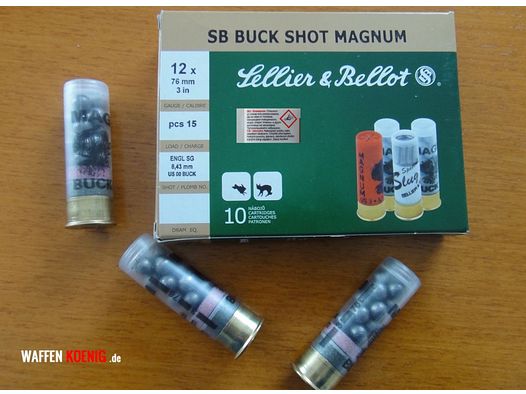 Sellier & Bellot	 Sellier & Bellot, Buck Shot 12/76, Schrotgröße 8,4 mm
