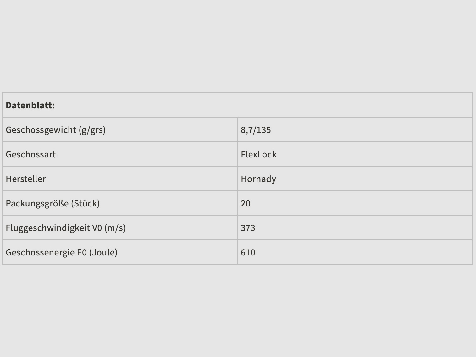 Hornady 184158 .357 SIG FlexLock 8,7g 135grs. Munición para pistola