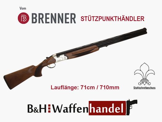 Brenner BF18 Silver (White) / BF 18 Silber LL 71cm Bockflinte - Stahlschrotbeschuss