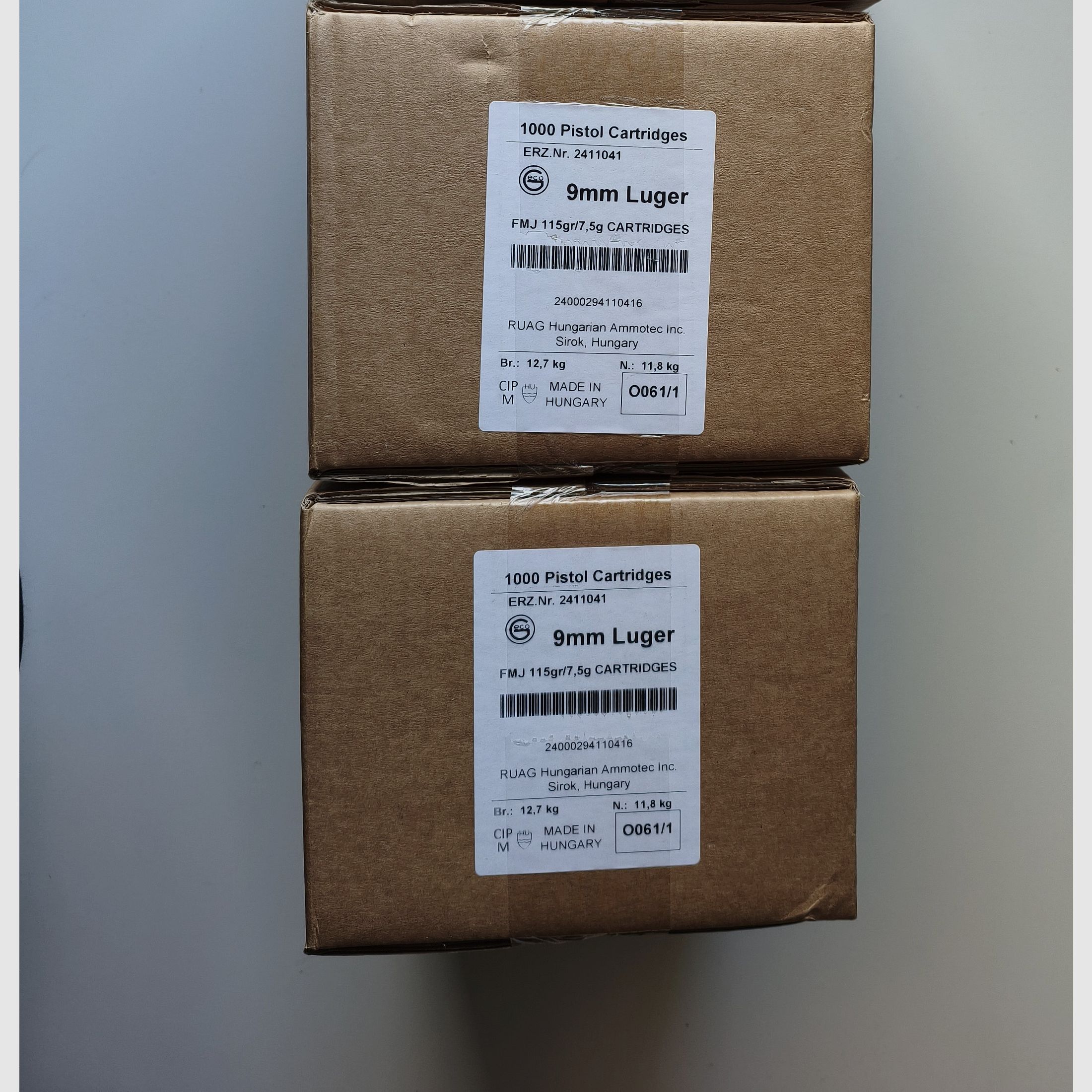 9mm Luger Geco "White Box" 115gr FMJ 2000 pezzi