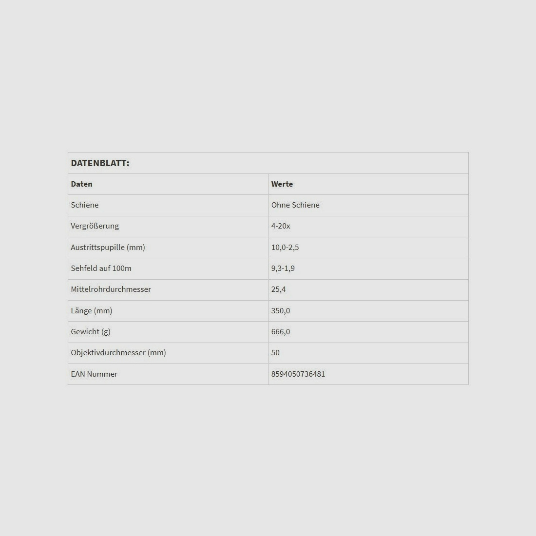 Zielfernrohr Optika5 4-20x50 RD