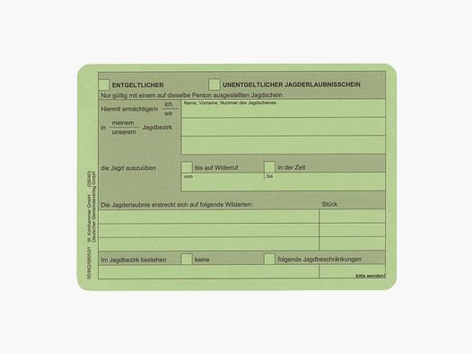 Permis de chasse - 100 pièces