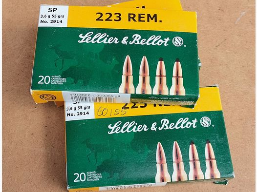 Sellier & Bellot S&B 60 Patronen .223Rem. Teilmantel 3,6g/55grs.