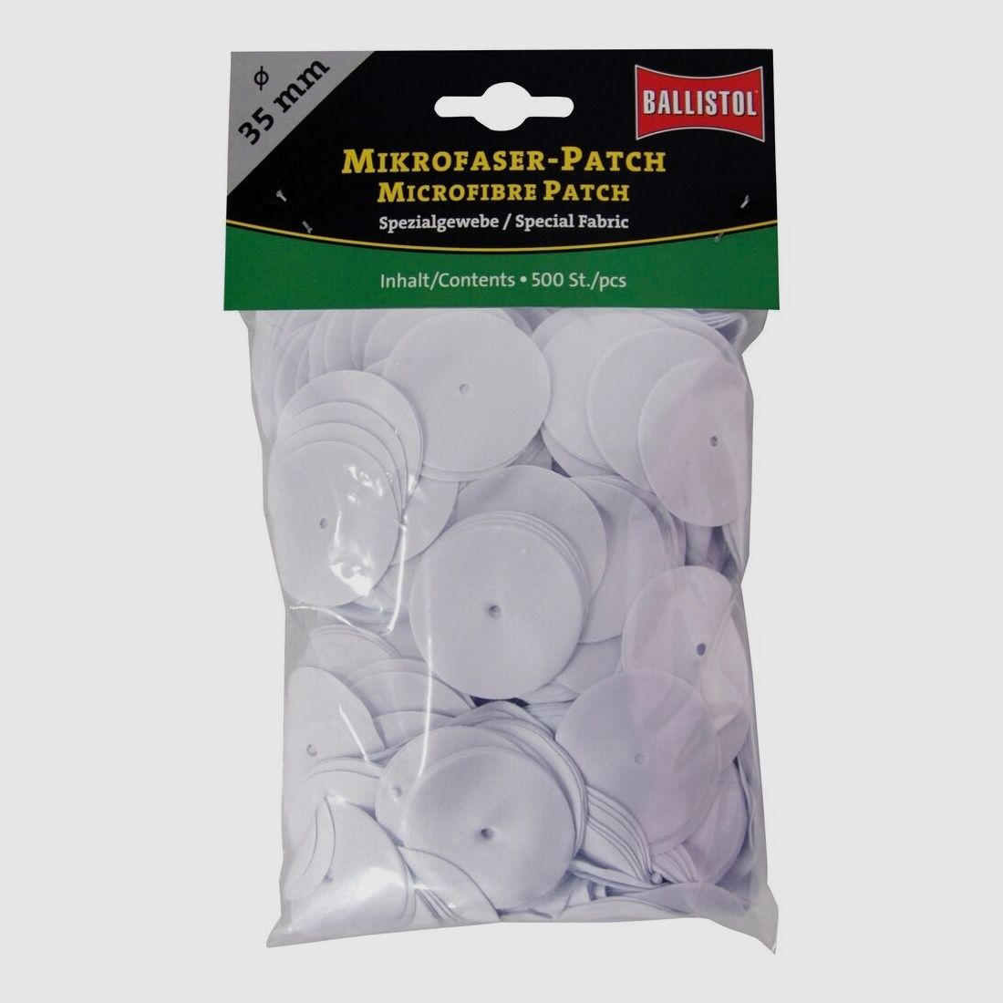 BALLISTOL Mikrofaser-Patch zur Waffenreinigung Ø 35 mm (ab Kal. 7,5 mm), 500 Stück