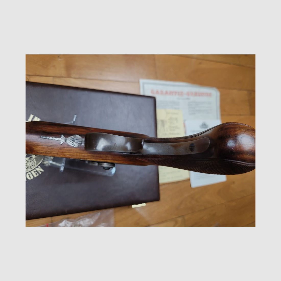 Match Siber Perkussionspistole – Hege Fertigung – Originalbox mit Werkzeugen – Schweizer Präzisionsschießen Kal. 33 – Form geliefert – Abzugstecher – Neu!, Bild 15 von 23