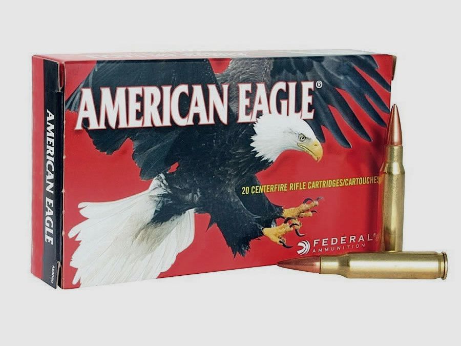 CAL. 22-250 AMERICAN EAGLE SOFT POINT 50 GRAINS pack of 20 pcs., image 1 of 44