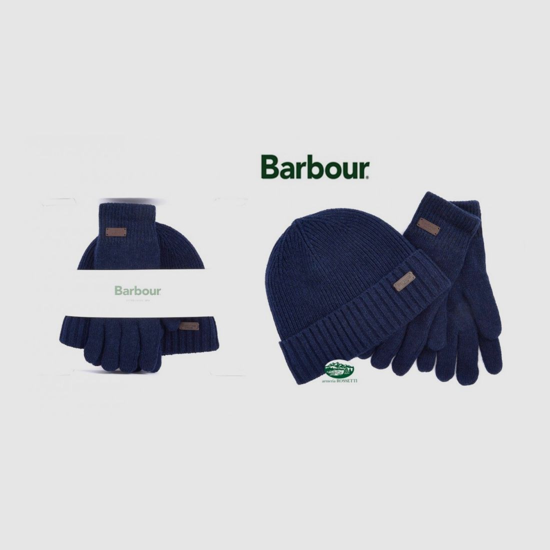 BARBOUR Set Hut und Handschuhe Carlton Farbe Blau