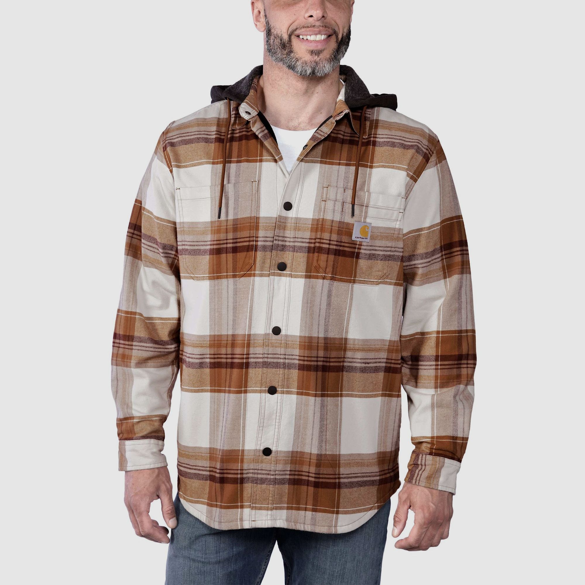 Carhartt Lined Flannel Shirt Jacket Mens Carhartt® Brown L
