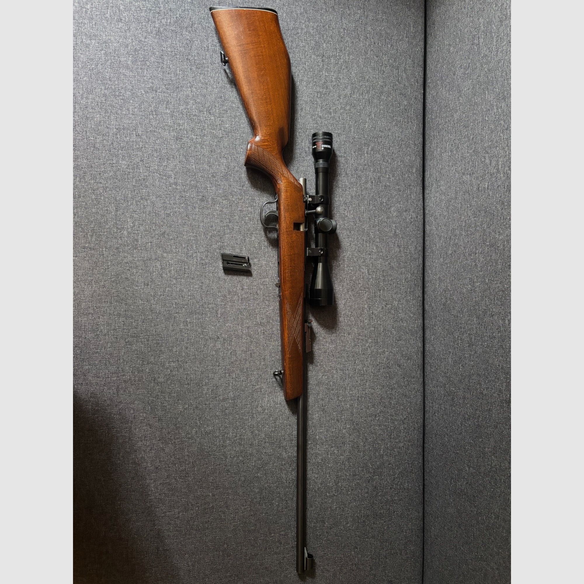 Bolt-action rifle small caliber .22 lr with scope