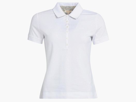 BARBOUR Portsdown Top Poloshirt Bianco/ Betulla Argento