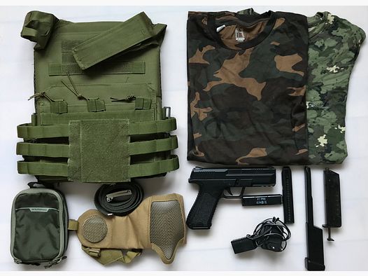 Softair Einsteiger-Set – Komplettausstattung mit 0,5J Pistole (nur an Ü18, kein Versand) – 150 € VB