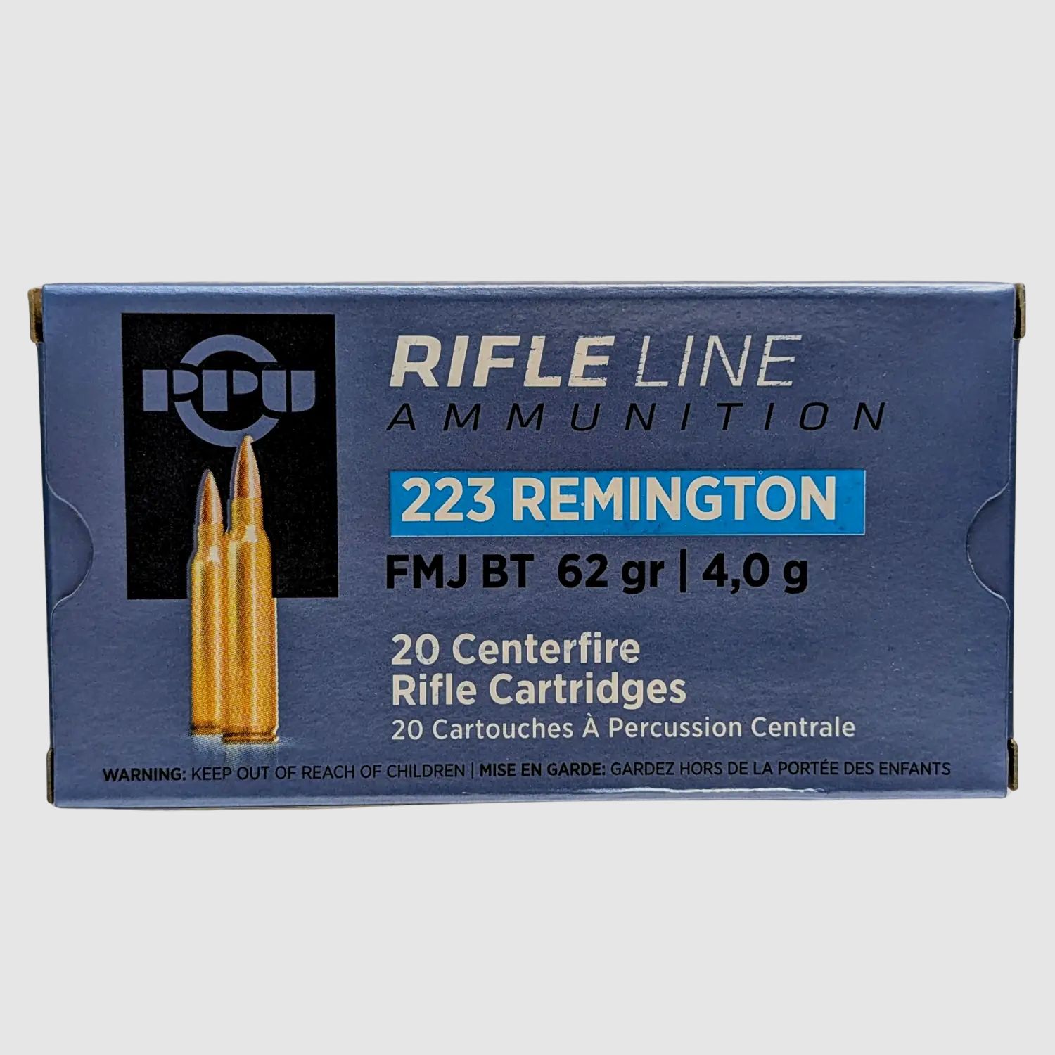 PPU Kaliber .223Rem FMJ BT 62gr 20 Schuss