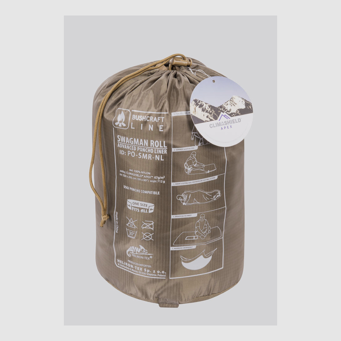 HELIKON-TEX SWAGMAN ROLL PONCHO CLIMASHIELD APEX AQUA BLUE