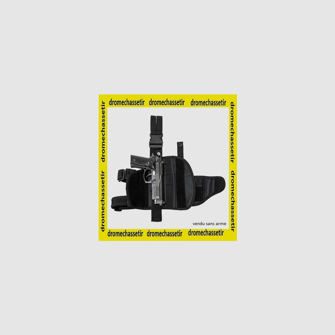 Verstellbares Oberschenkelholster für Pistole und Magazinhalter, schwarz, Bild 2 von 3