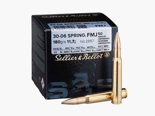 Sellier & Bellot FMJ - 180grs. 50pcs. .30-06Spring