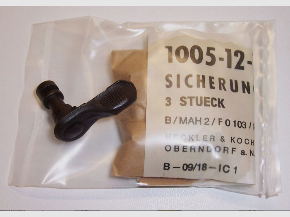 Sicherung, Sicherungshebel für Metallgriffstück, NEU für G3 H&K Heckler und Koch GmbH Oberndorf a.N.
