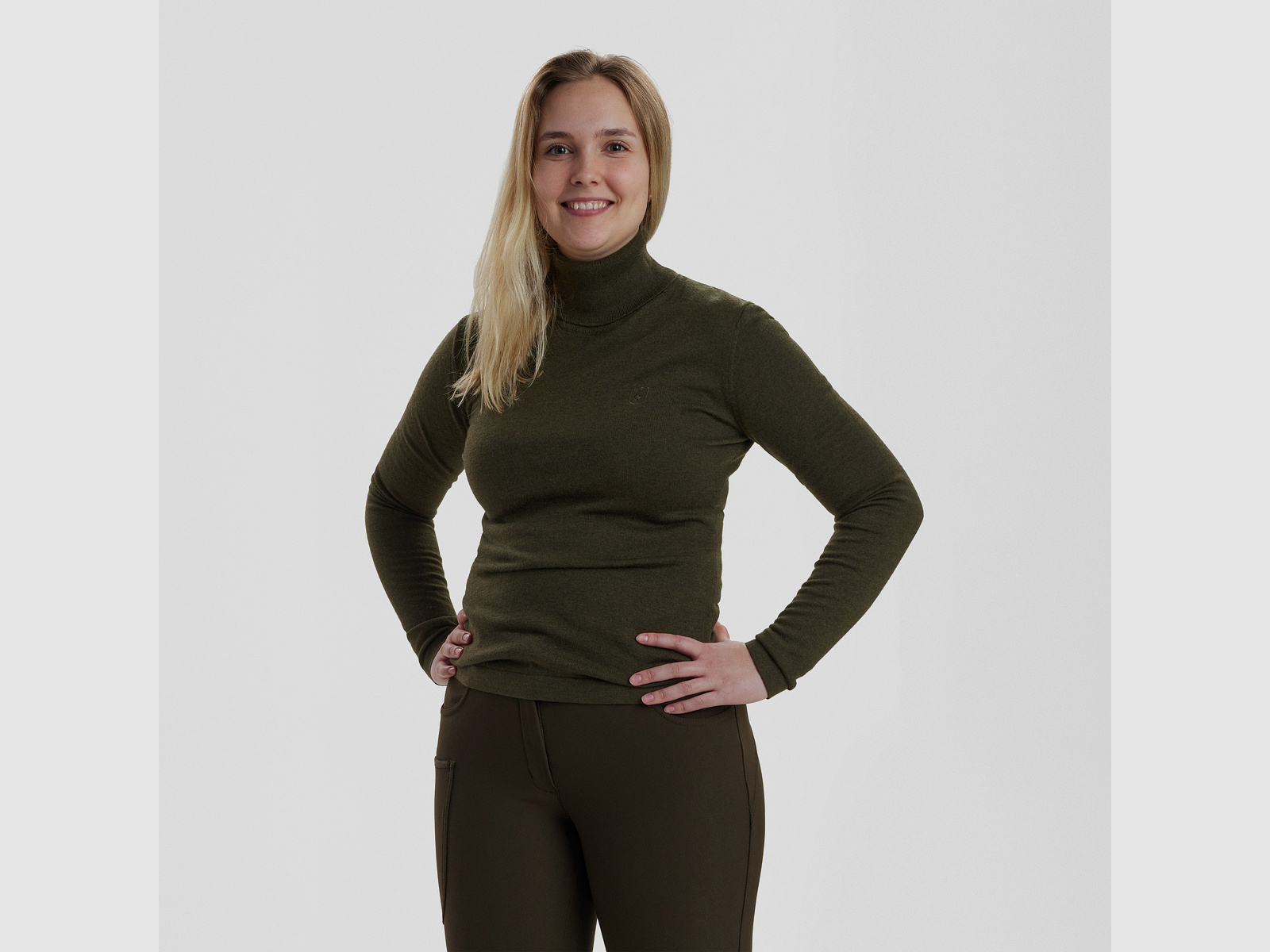 Lady Darlington Rollkragen - Green Melange – Kleidergröße Damen: 40