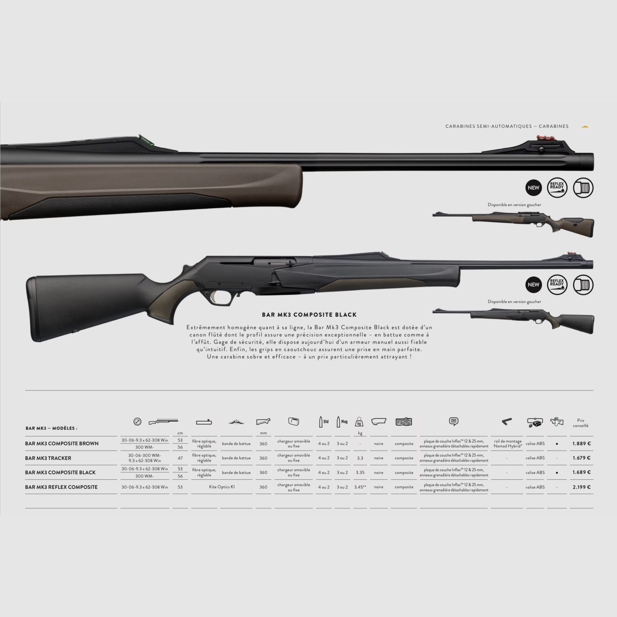 BROWNING / CARABINE SEMIAUTOMATIQUE – RECHARGEMENT LINÉAIRE – À LEVIER / TOUS LES MODÈLES, image 5 sur 16
