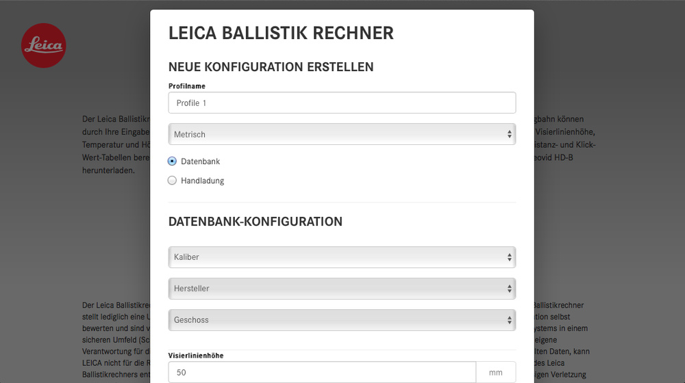 Das Leica Ballistikprogramm