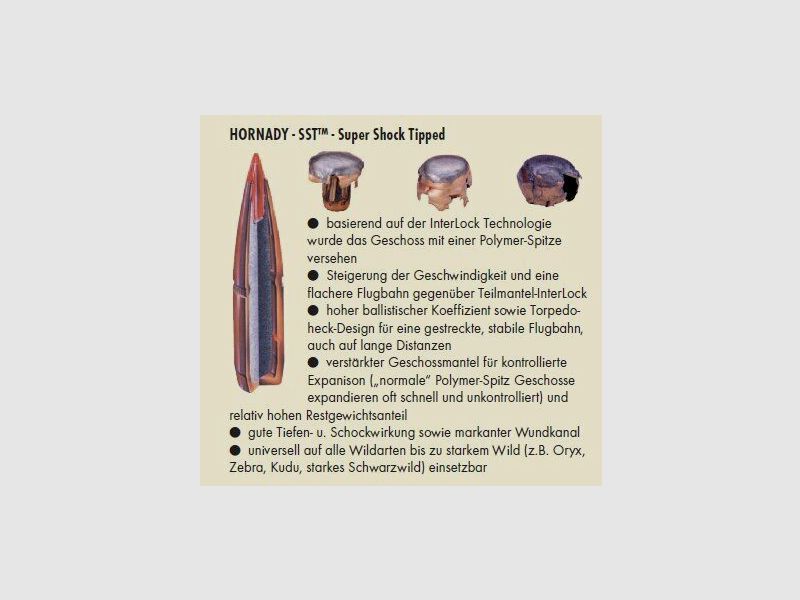 Hornady .338WinMag SST Superfomance TM 20 stuks 14,6g/225grs #82233