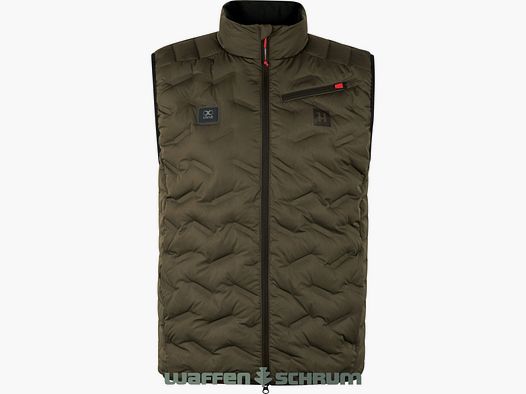 Chaleco calefactor Härkila clim8 aislado verde sauce