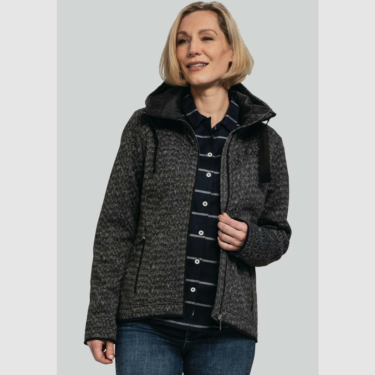 SCHÖFFEL Fleece Hoody Aurora L Schwarz