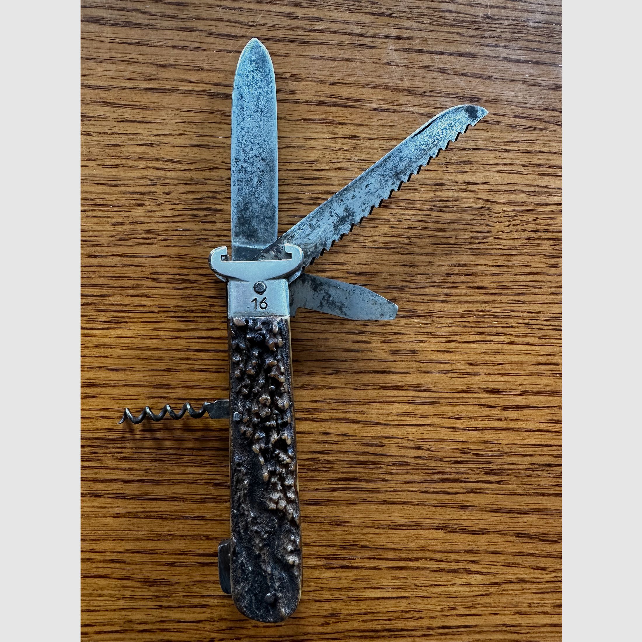 Hunting knife folding knife cartridge extractor caliber 12 and 16 Leegebruch GML DDR pocket knife