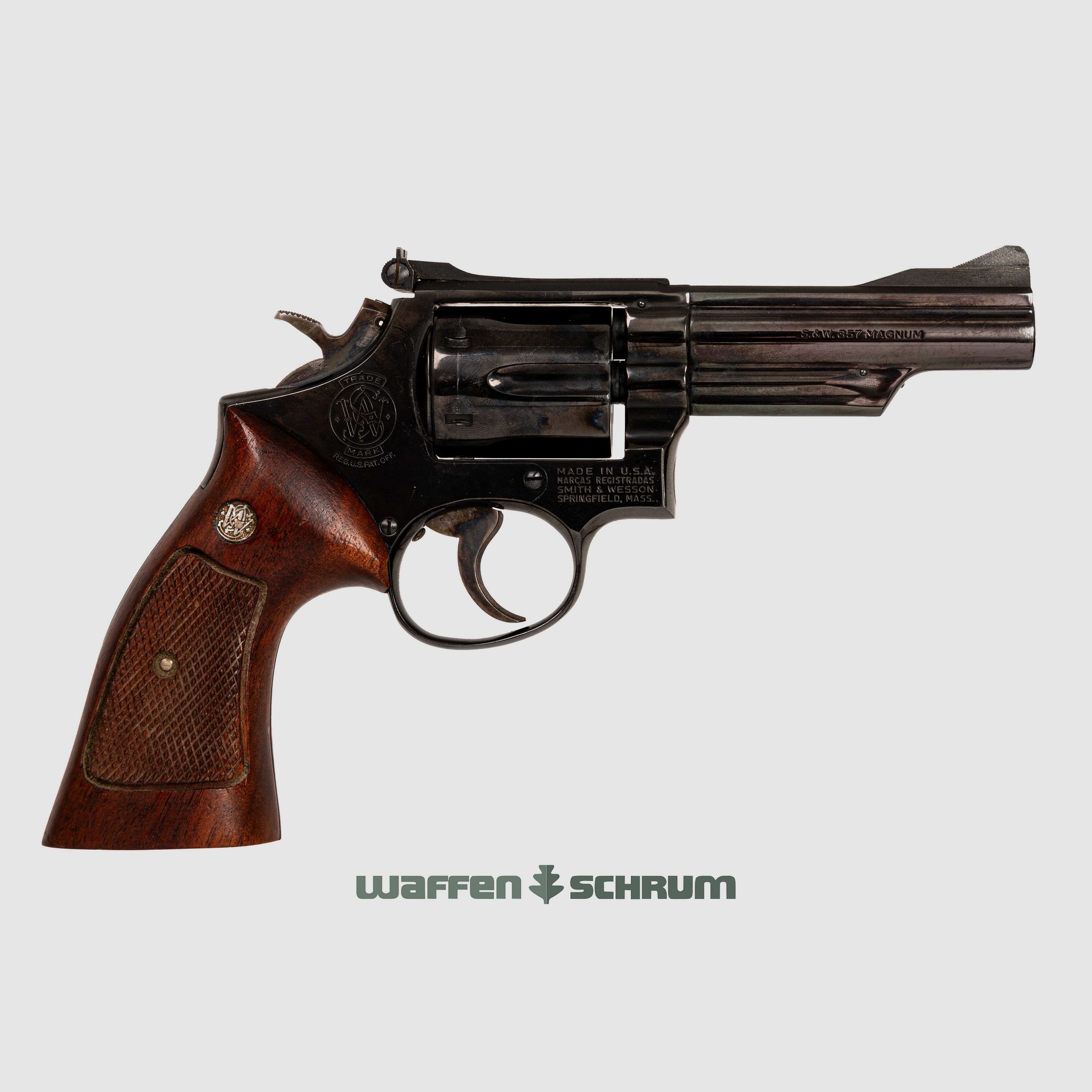 Smith & Wesson 19-3 , Holzgriffschalen, verstellbare Visierung .357Mag